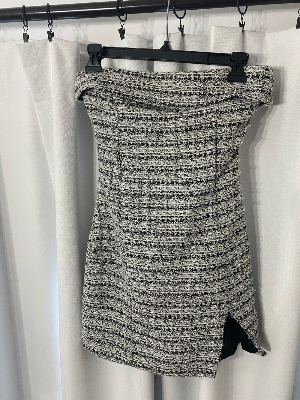 Textured Black & White Tweed women’s S Vestique mini dress